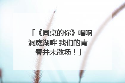 《同桌的你》唱响洞庭湖畔 我们的青春并未散场！