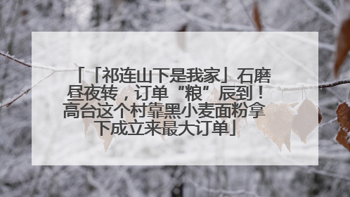 「祁连山下是我家」石磨昼夜转，订单“粮”辰到！高台这个村靠黑小麦面粉拿下成立来最大订单