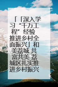 「深入学习“千万工程”经验 推进乡村全面振兴」和美荔城 共富共美 荔城区扎实推进乡村振兴工作