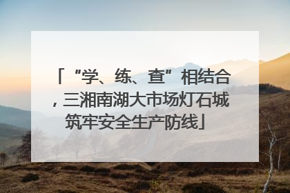 “学、练、查”相结合，三湘南湖大市场灯石城筑牢安全生产防线