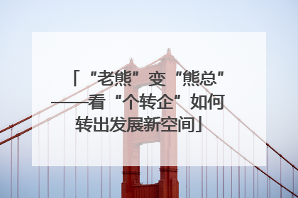 “老熊”变“熊总”——看“个转企”如何转出发展新空间