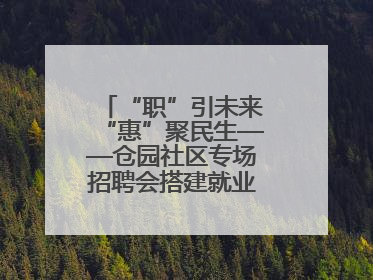 “职”引未来“惠”聚民生——仓园社区专场招聘会搭建就业“暖心桥”