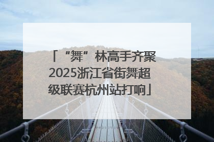 “舞”林高手齐聚 2025浙江省街舞超级联赛杭州站打响