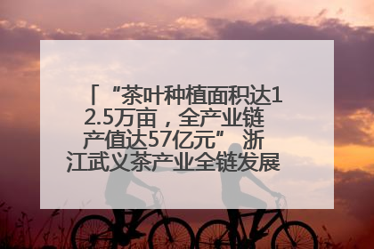 “茶叶种植面积达12.5万亩，全产业链产值达57亿元” 浙江武义茶产业全链发展“加速度”