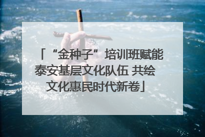 “金种子”培训班赋能泰安基层文化队伍 共绘文化惠民时代新卷