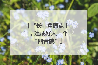 “长三角原点上”，建成好大一个“四合院”