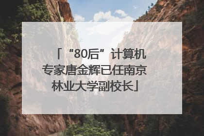 “80后”计算机专家唐金辉已任南京林业大学副校长