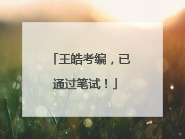 王皓考编，已通过笔试！