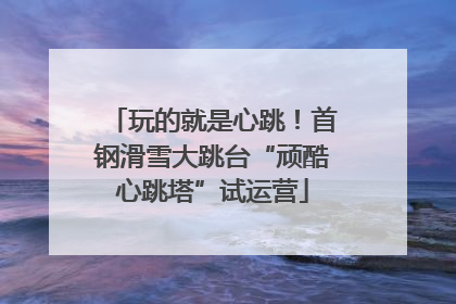 玩的就是心跳！首钢滑雪大跳台“顽酷心跳塔”试运营