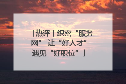 热评丨织密“服务网” 让“好人才”遇见“好职位”