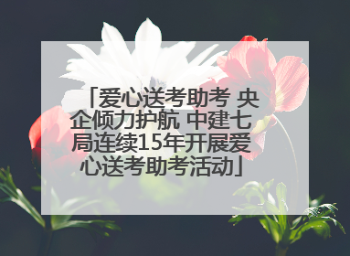 爱心送考助考 央企倾力护航 中建七局连续15年开展爱心送考助考活动