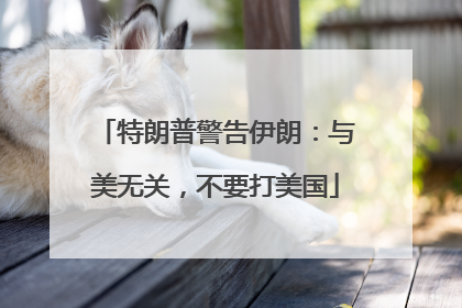 特朗普警告伊朗：与美无关，不要打美国