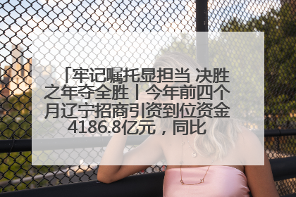 牢记嘱托显担当 决胜之年夺全胜丨今年前四个月辽宁招商引资到位资金4186.8亿元，同比增长17.4%