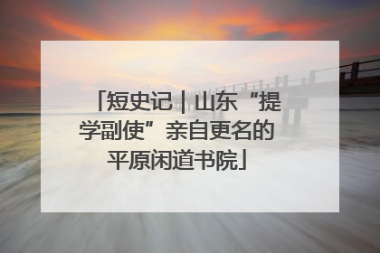 短史记｜山东“提学副使”亲自更名的平原闲道书院