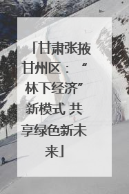 甘肃张掖甘州区：“林下经济”新模式 共享绿色新未来