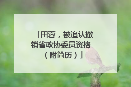 田蓉，被追认撤销省政协委员资格（附简历）