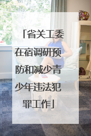 省关工委在宿调研预防和减少青少年违法犯罪工作