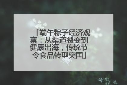 端午粽子经济观察：从渠道裂变到健康出海，传统节令食品转型突围