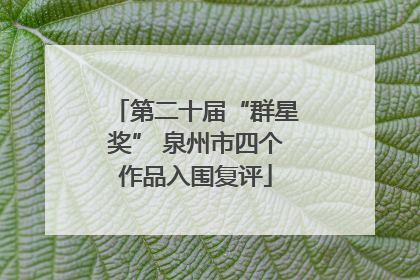 第二十届“群星奖” 泉州市四个作品入围复评