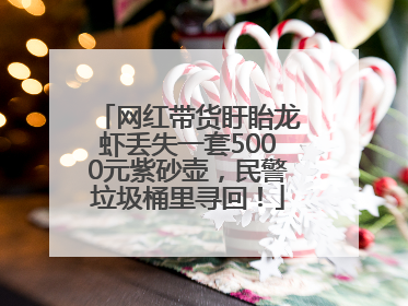 网红带货盱眙龙虾丢失一套5000元紫砂壶，民警垃圾桶里寻回！