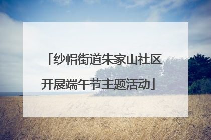 纱帽街道朱家山社区开展端午节主题活动