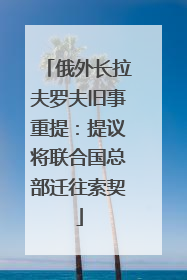 俄外长拉夫罗夫旧事重提：提议将联合国总部迁往索契