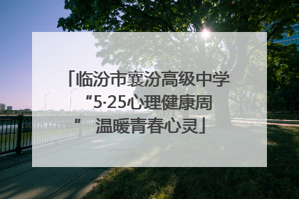 临汾市襄汾高级中学“5·25心理健康周” 温暖青春心灵