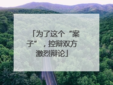 为了这个“案子”，控辩双方激烈辩论