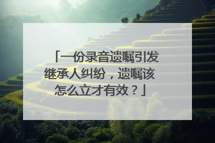 一份录音遗嘱引发继承人纠纷，遗嘱该怎么立才有效？
