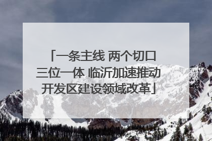 一条主线 两个切口 三位一体 临沂加速推动开发区建设领域改革