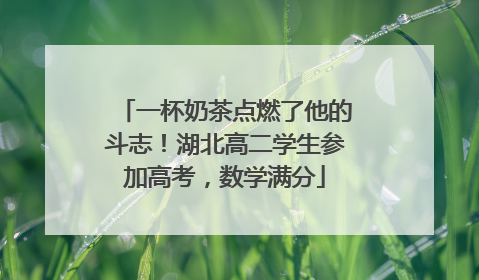 一杯奶茶点燃了他的斗志！湖北高二学生参加高考，数学满分