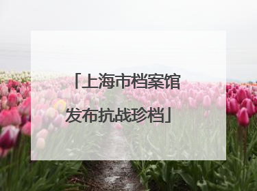 上海市档案馆发布抗战珍档