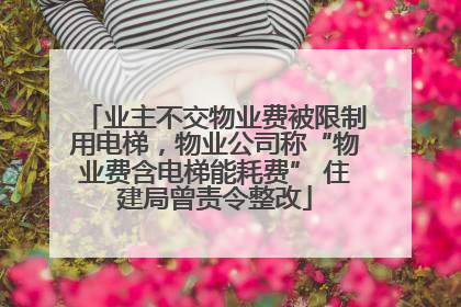 业主不交物业费被限制用电梯，物业公司称“物业费含电梯能耗费” 住建局曾责令整改