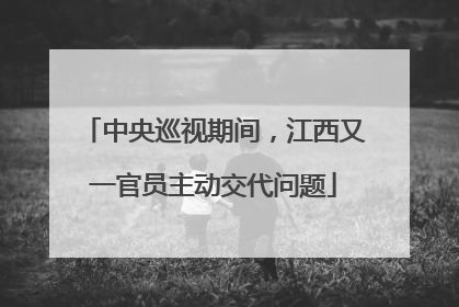 中央巡视期间，江西又一官员主动交代问题