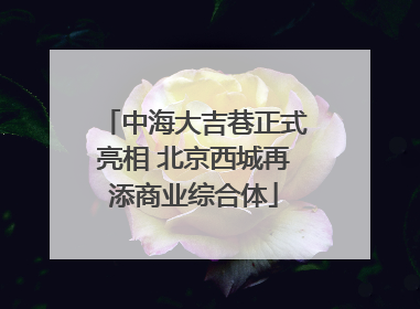 中海大吉巷正式亮相 北京西城再添商业综合体