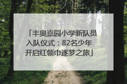 丰奥嘉园小学新队员入队仪式：82名少年开启红领巾逐梦之旅