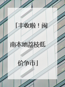 丰收啦！闽南本地荔枝低价争市