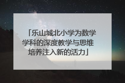 乐山城北小学为数学学科的深度教学与思维培养注入新的活力