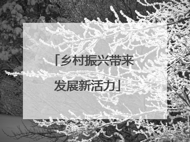 乡村振兴带来发展新活力