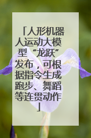 人形机器人运动大模型“龙跃”发布，可根据指令生成跑步、舞蹈等连贯动作