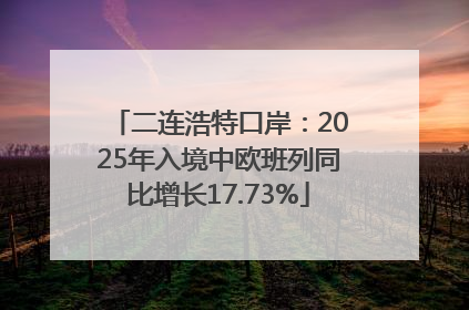 二连浩特口岸：2025年入境中欧班列同比增长17.73%
