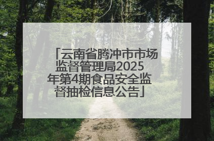 云南省腾冲市市场监督管理局2025年第4期食品安全监督抽检信息公告