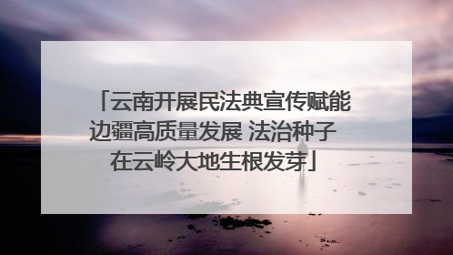 云南开展民法典宣传赋能边疆高质量发展 法治种子在云岭大地生根发芽