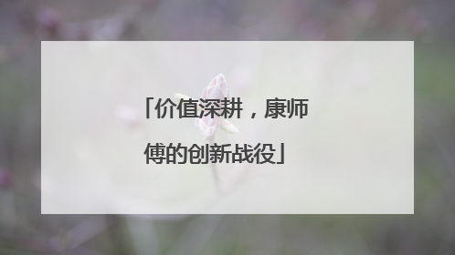 价值深耕，康师傅的创新战役