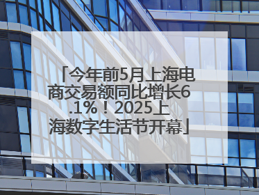 今年前5月上海电商交易额同比增长6.1%！2025上海数字生活节开幕