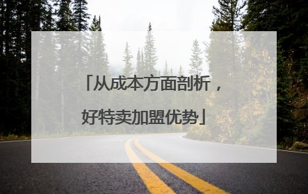 从成本方面剖析，好特卖加盟优势