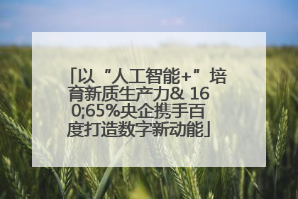 以“人工智能+”培育新质生产力& 160;65%央企携手百度打造数字新动能