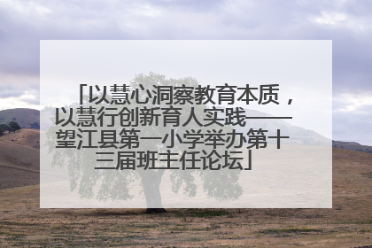 以慧心洞察教育本质，以慧行创新育人实践——望江县第一小学举办第十三届班主任论坛