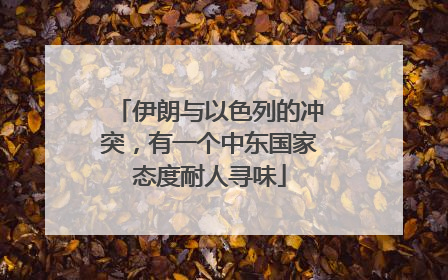 伊朗与以色列的冲突，有一个中东国家态度耐人寻味