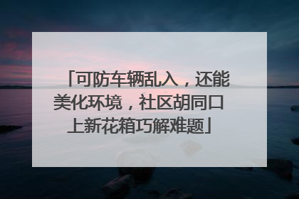 可防车辆乱入，还能美化环境，社区胡同口上新花箱巧解难题